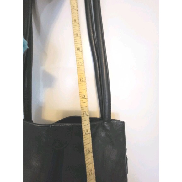 Vera Pelle Vintage Black Leather Elevated Basic Minimalist Bucket Shoulder bag - Picture 10 of 14